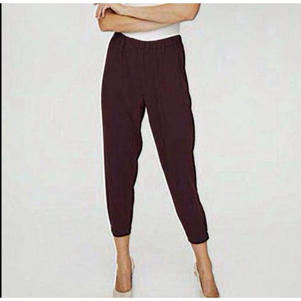 Babaton Aritzia Dexter Pull-on Jogger Pants Maroon Women's Size Small Trouser